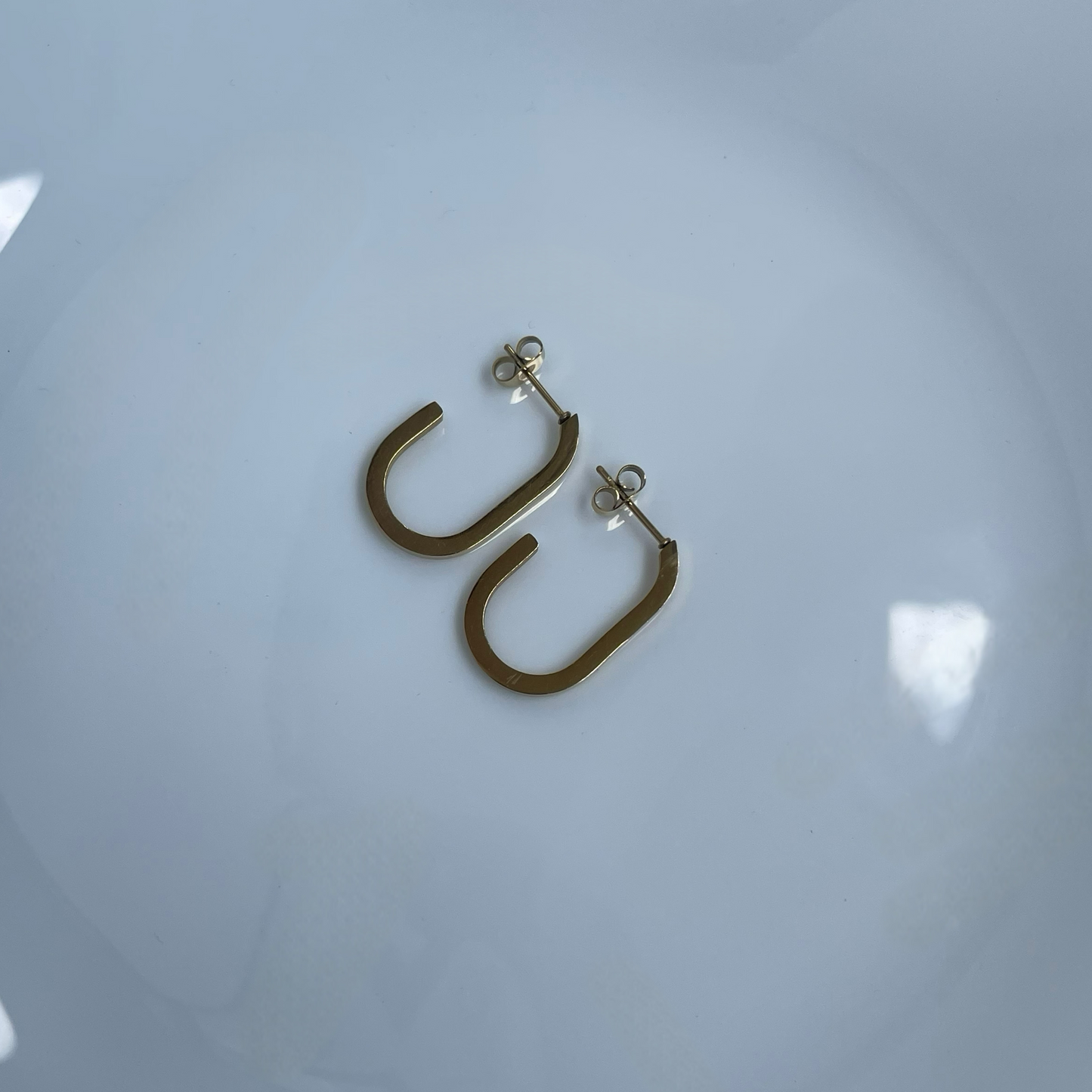 Oval Golden Earrings