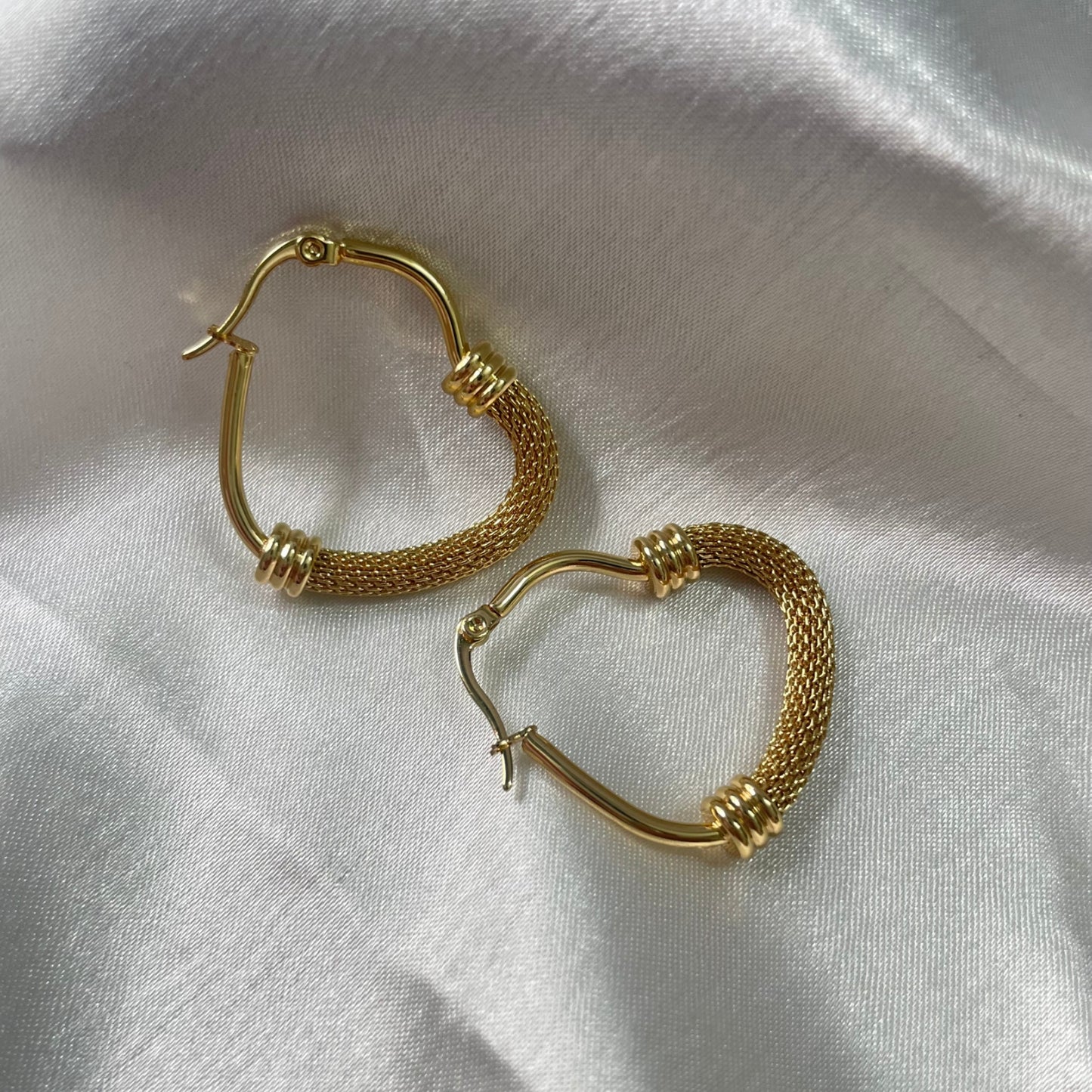 Heart Golden Hoops