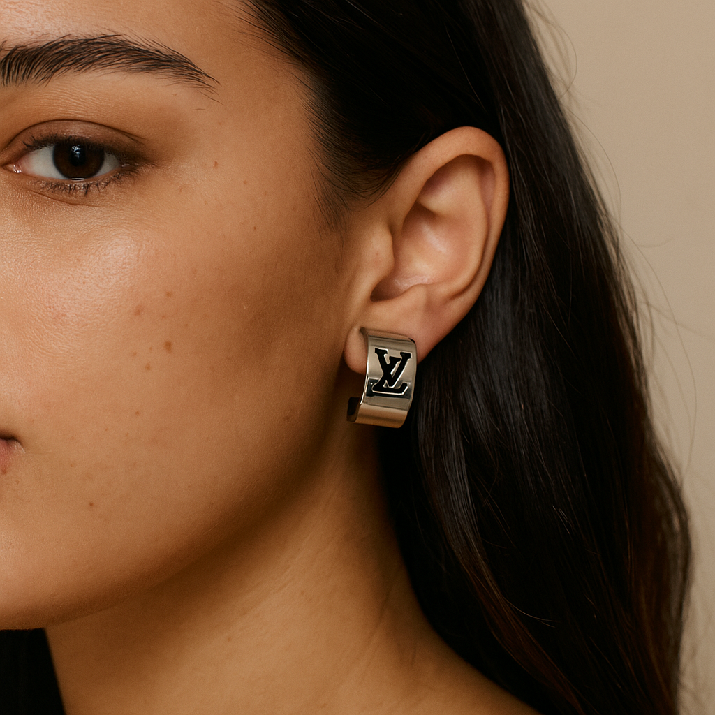 LV Silver Hoops