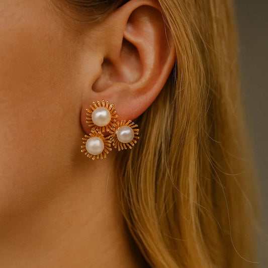Pearl Golden Earrings