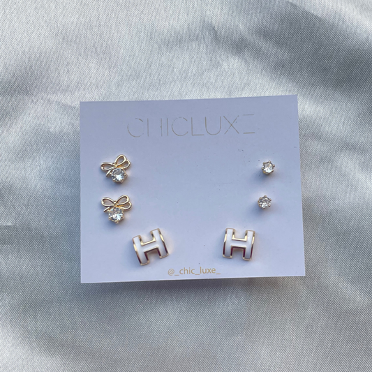 Set of Cute 3 Pair of Earrings