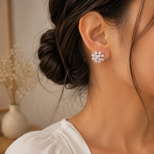 Crystal Bloom Stud Earrings