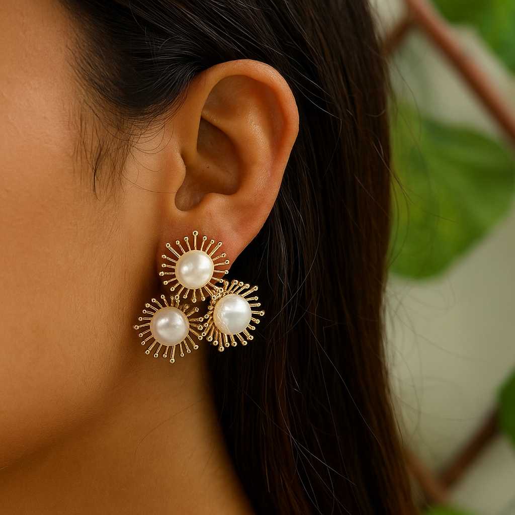 Pearl Golden Earrings