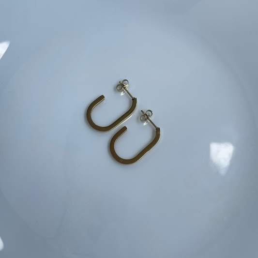 Oval Golden Earrings