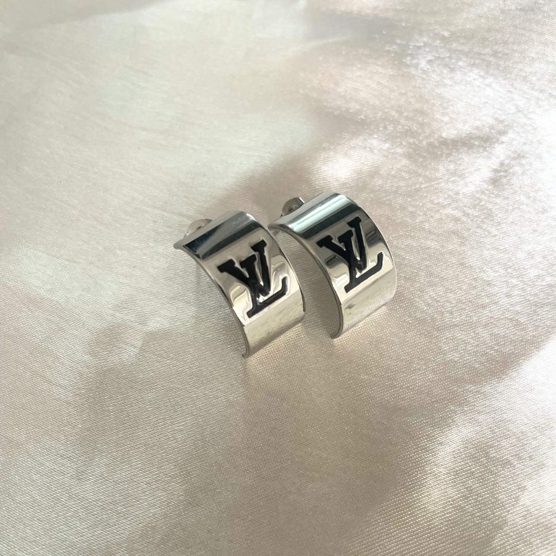 LV Silver Hoops