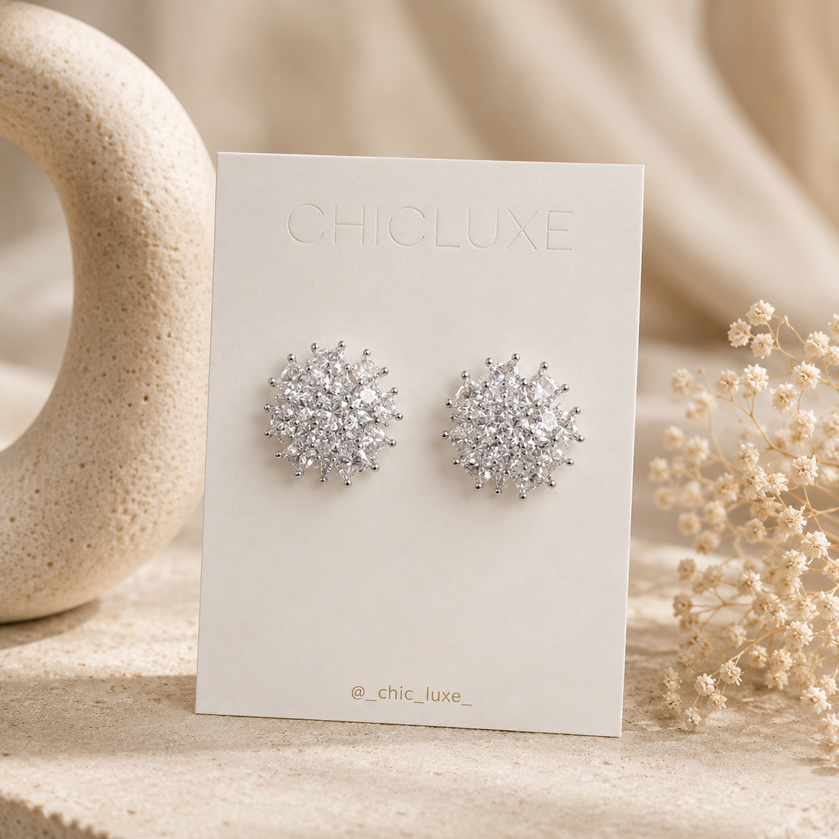 Crystal Bloom Stud Earrings