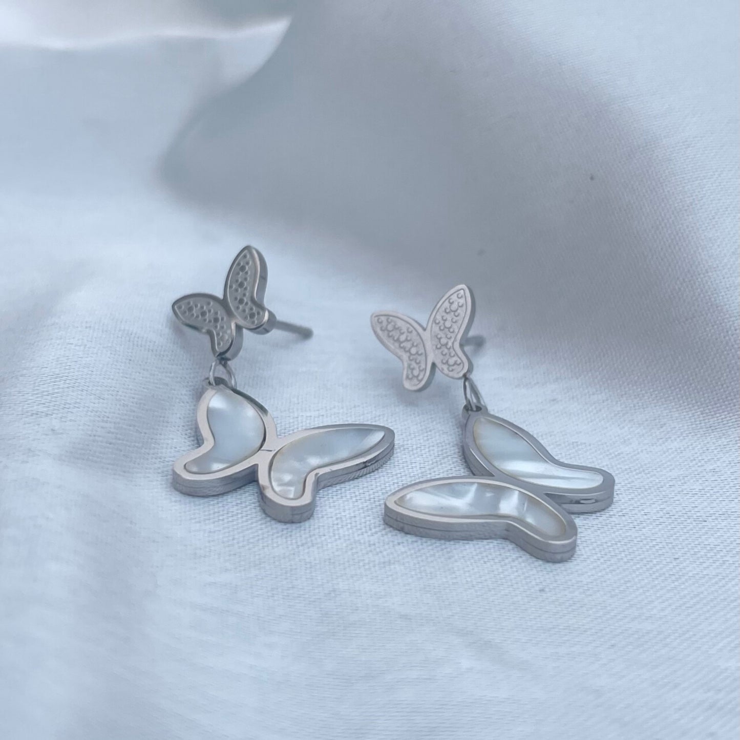 Silver Butterfly Earring