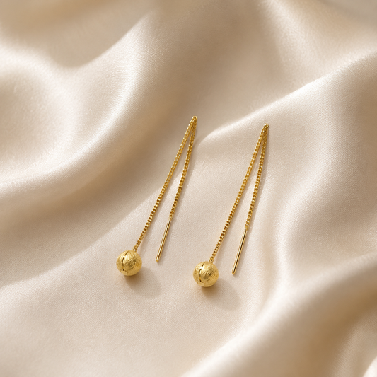 Golden Floral Chain Drop Earrings